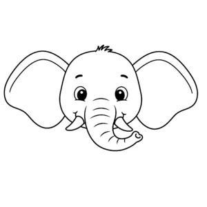 coloriage visage d’éléphant pour enfants a imprimer