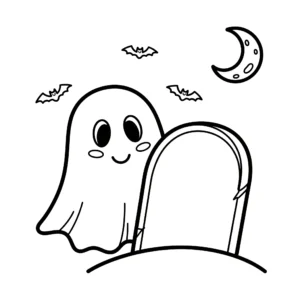 coloriage Fantôme Halloween à imprimer gratuitement