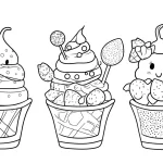 coloriage Glace Kawaii à imprimer pour enfant de 6 ans