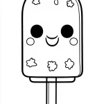 coloriage Glace Kawaii et decoupage