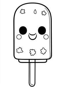 coloriage Glace Kawaii et decoupage