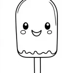 coloriage Glace Kawaii pour enfant de à imprimer