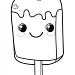 coloriage Glace Kawaii à imprimer pdf gratuit