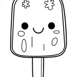 image de coloriage Glace Kawaii pour enfant