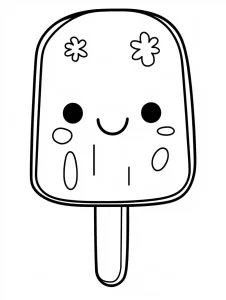 image de coloriage Glace Kawaii pour enfant