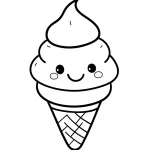 coloriage Glace Kawaii en ligne pour enfant