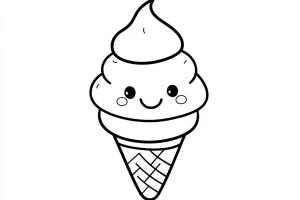 coloriage Glace Kawaii en ligne pour enfant