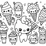 coloriage Glace Kawaii à imprimer pdf gratuit