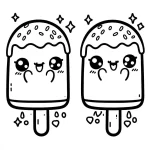 coloriage Glace Kawaii pour enfant de 8 ans