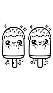 coloriage Glace Kawaii pour enfant de 8 ans