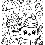 coloriage Glace Kawaii a imprimer