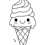 coloriage Glace Kawaii à imprimer gratuitement
