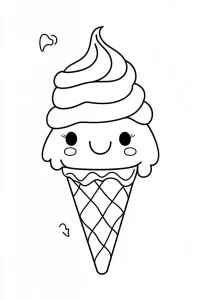 coloriage Glace Kawaii à imprimer gratuitement