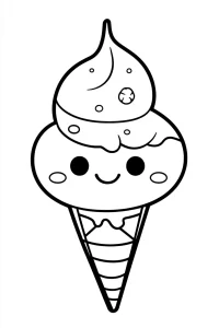imprimer coloriage Glace Kawaii pour enfant