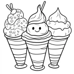 télécharger coloriage Glace Kawaii gratuit