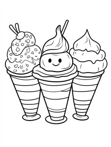 télécharger coloriage Glace Kawaii gratuit