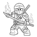 imprimer coloriage Kai, le ninja du feu pour enfant