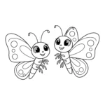 coloriage Papillon avec un ami pour enfant de 8 ans