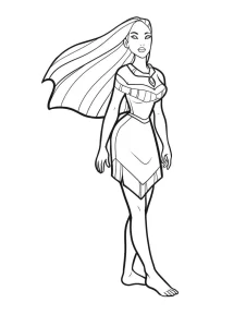 coloriage Pocahontas à imprimer pdf gratuit