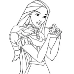 coloriage Pocahontas gratuit à imprimer
