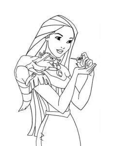 coloriage Pocahontas gratuit à imprimer