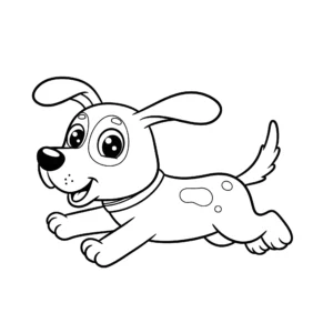coloriage Un chien qui court à imprimer pour enfant de 7 ans