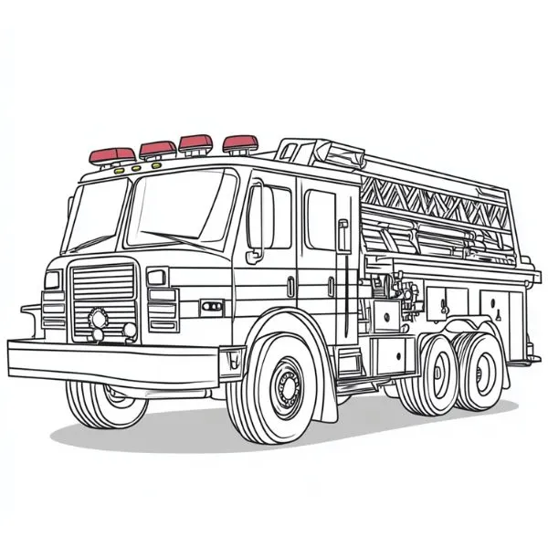 Tranh tô màu Camion de pompier