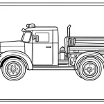 coloriage Camion de pompier et decoupage