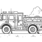 coloriage Camion de pompier à imprimer pour enfants