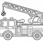 coloriage Camion de pompier pour enfant