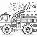 coloriage Camion de pompier a telecharger