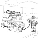 coloriage Camion de pompier pour enfant a imprimer gratuit