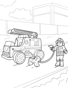 coloriage Camion de pompier pour enfant a imprimer gratuit