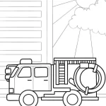 coloriage Camion de pompier pour enfant de 3 ans