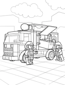 coloriage Camion de pompier pour bebe a imprimer