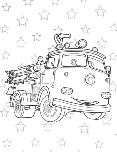 coloriage Camion de pompier pour enfant gratuit