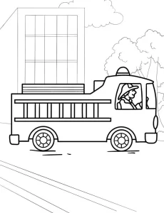imprimer coloriage Camion de pompier