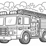 coloriage Camion de pompier pour enfants à télécharger