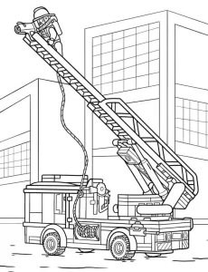 coloriage Camion de pompier à imprimer gratuitement pdf