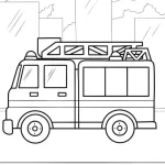 coloriage Camion de pompier pour enfant