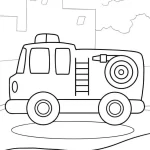 coloriage Camion de pompier pour enfant de 2 ans