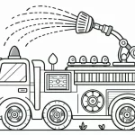 coloriage Camion de pompier à imprimer pour enfant de 9 ans