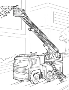 coloriage Camion de pompier gratuit pour enfants