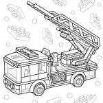 coloriage Camion de pompier pour enfant