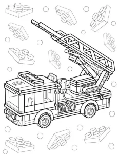 coloriage Camion de pompier pour enfant