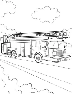 coloriage Camion de pompier à imprimer gratuit