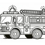 coloriage Camion de pompier pour bebe a imprimer