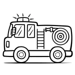 coloriage Camion de pompier educatif pour enfant