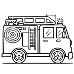 coloriage Camion de pompier pour enfants a imprimer