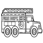 coloriage Camion de pompier gratuit a imprimer